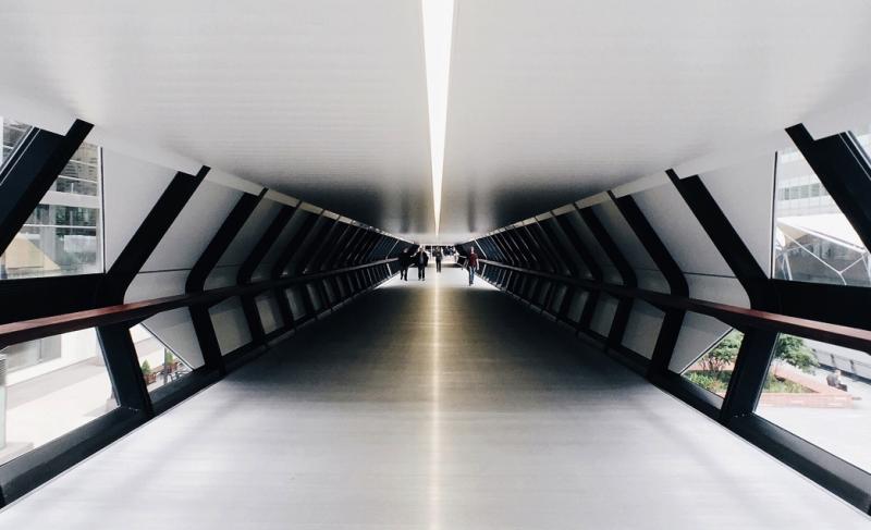 Breezeway in a corporate building